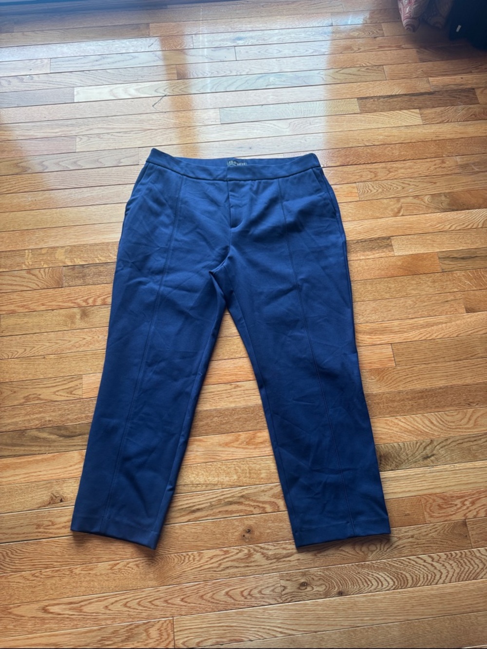 Eloquii Navy Cropped Ponte Pants